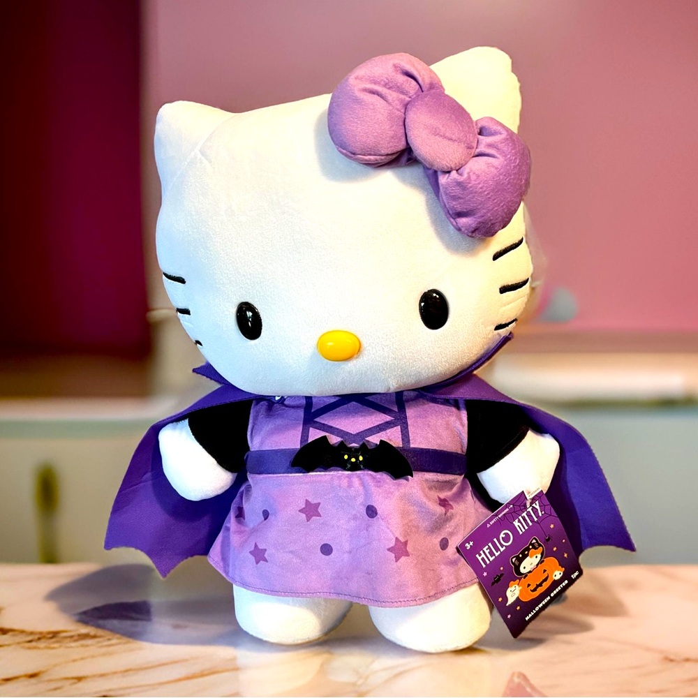 Hello Kitty by Sanrio NWT Adorable Plush Witch Vampire Halloween Greeter 2024 - Picture 2 of 7